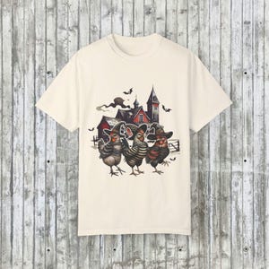 Halloween Witch Chickens Comfort Colors Shirt, Spooky Season, Halloween Chickens TShirt, Chicken Lovers Shirt Gift
