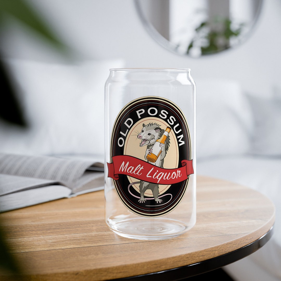 Old Possum Malt Liquor Fallout Inspired Glass Tumbler, Iced Coffee Cup