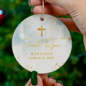Personalized Boy Baptism Christmas Ornament, Baptism Christmas Ornament, Baptism Keepsake, Baptism Gift for Boy, Custom Christening Gift