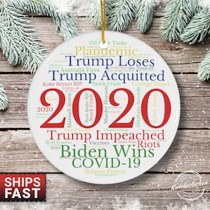 2020 Major Events Ornament, 2020 Christmas Ornament, Year to Remember Ornament, Funny 2020 Commemorative Ornament, Xmas Milestone Ornament