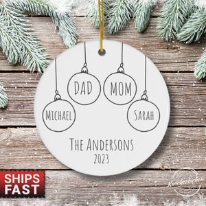 First Christmas As A Family of Four Personalized Christmas Ornament, Family of 4 Ornament, Baby&#39;s First Christmas Keepsake, Family Ornament