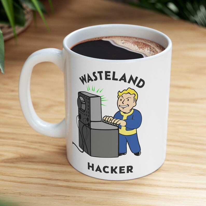 Fallout Inspired Wasteland Hacker Mug, Pipboy, New Vegas Mug, Fallout 4