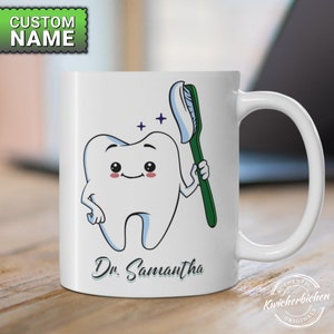 Custom Personalized Dentist Mug w Tooth, Gift for Dentists, Dental Hygiene Gifts, Dental Assistant, Dental Student, Dental Assistant