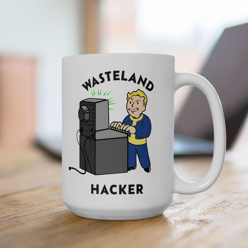 Fallout Inspired Wasteland Hacker Mug, Pipboy, New Vegas Mug, Fallout 4