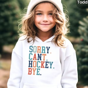Hokejowa młodzieżowa bluza z kapturem, bluza, dziecięca śmieszna bluza Przepraszamy, nie możemy Hockey Bye, hokejowa bluza z kapturem dla maluchów, prezent w postaci bluzy dla dziewczynek i chłopców