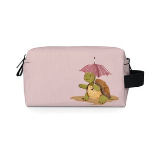 The Little Torti Cute Tortoise Travel Toiletry Bag - Umbrella Tortoise