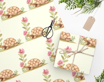 The Little Torti Wrapping Paper - Flower Tortoise