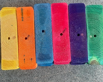Colored Pine Wood Blocks - .5" x 1.5" x 5.5"