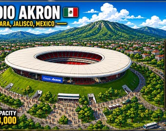 Estadio Akron 2026 World Cup Mug | Guadalajara Host Stadium | Mexico Soccer Fan Gift | Stadium Collector Coffee Mug