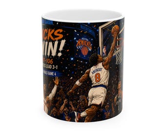 Knicks Mug | Finals Game 4 | Anunoby Game Winning Tip-In | NBA Fan Gift | MSG Celebration Cup