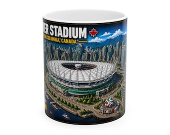 2026 World Cup Mug | Vancouver Stadium | Vancouver Host Stadium | Canada Soccer Fan Gift | Stadium Collector Coffee Mug