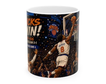 Knicks Mug | Finals Game 4 | Anunoby Game Winning Tip-In | NBA Fan Gift | MSG Celebration Cup