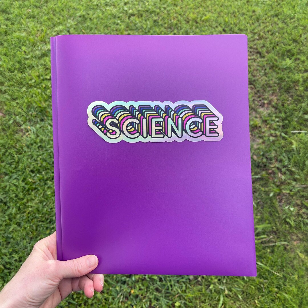 Science School Folder Science Decal | School Label | Folder/notebook/binder Label ...