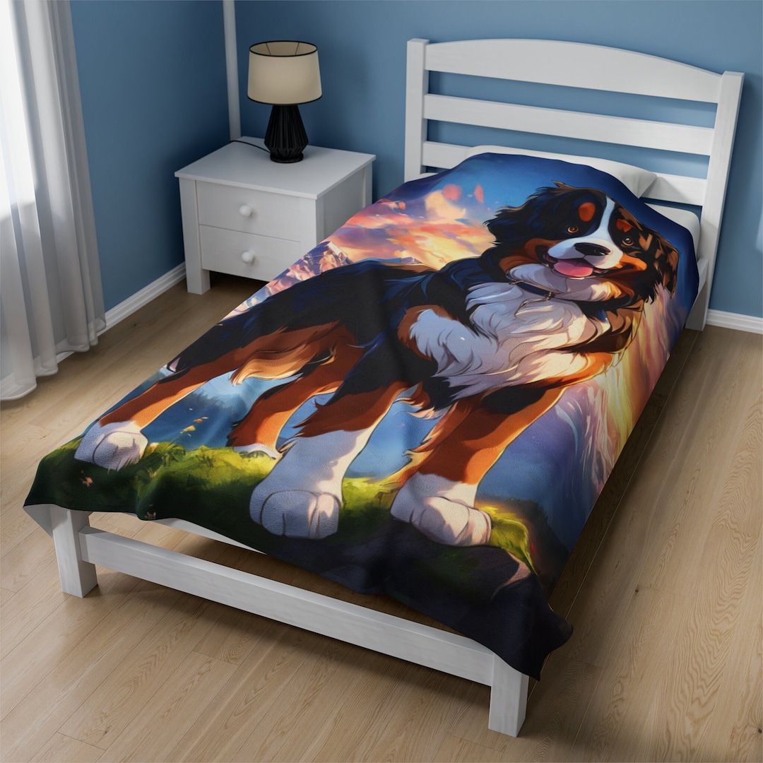 Unique Bernese Mountain Dog Blanket, Custom Berner Blanket, Amazing Bernese Mountain Dog Comfy