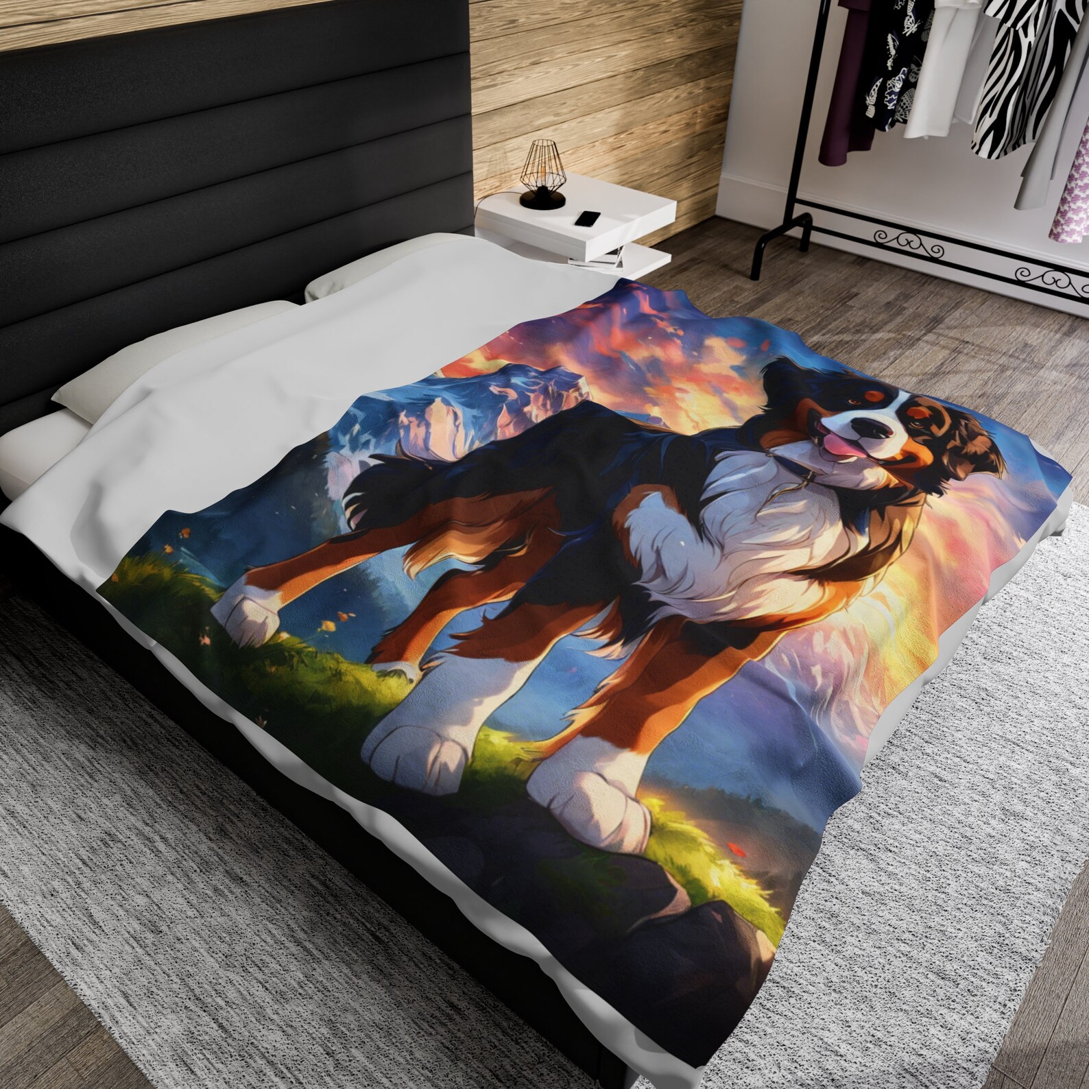Mountain Bernese Charm Quilted Blanket NCU0PT1820