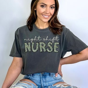 Comfort Colors* Night shift nurse t-shirt ER night shift nurse gift future nurse gift for nurse graduation gift medical worker t-shirt