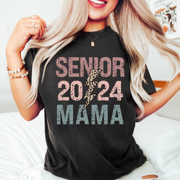 Comfort Colors* Senior mama shirt 2024, Graduation 2024 Shirt, Class Of 2024 mom, Retro Senior Shirt, School Life Shirt, College grad 2024