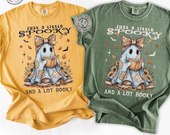 Komfortfarben * Bücherwurm-Halloween-Shirt, Gespenstische Leseratte, gruseliges Geschenk für Buchliebhaber, Leseratten-Shirt, Bücherwurm-Shirt