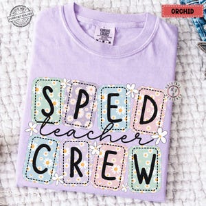 Comfort Colors* Special Education Teacher Crew T-shirt, Sped Teacher Shirts, Retro Sped Teacher, Special Ed Teacher Tee, Sped Crew Shirts
