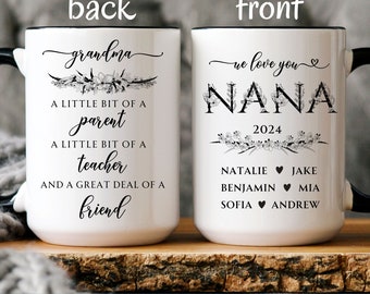 Custom Mother's Day Nana mug, personalized kids names grandma mug, custom Nana mug, grandma gift mug, best grandma gift, gift idea for Nana
