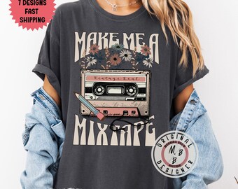 Comfort Colors* 80's retro cassette shirt gift for music lover make me a mixtape t-shirt old school music shirt 40th birthday gift idea