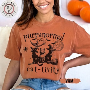 Comfort Colors* Halloween funny pun ghost cats shirt cat lover Halloween shirt spooky black cat shirt trendy cute ghost witchy Halloween tee