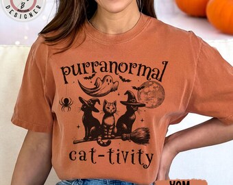 Comfort Colors* Halloween funny pun ghost cats shirt cat lover Halloween shirt spooky black cat shirt trendy cute ghost witchy Halloween tee