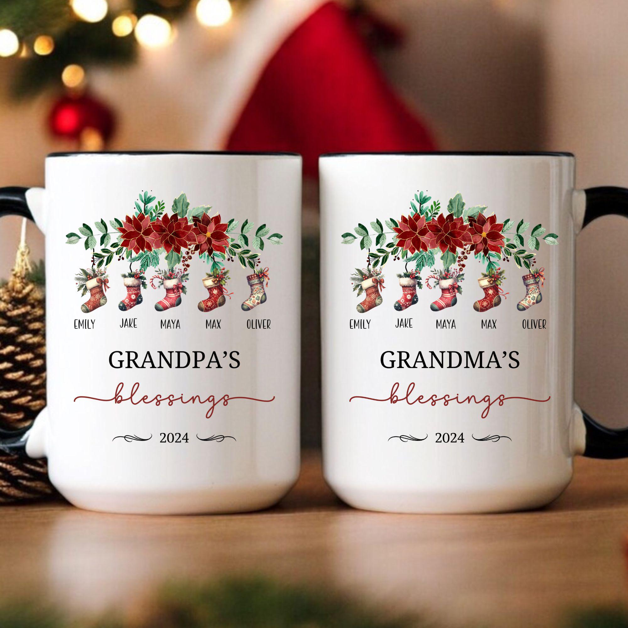 Personalzed Grandma Mug Wth Names, Gft For Grandma, Grandma Mug