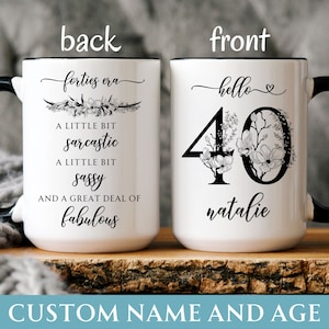 Personalized name 40th birthday mug, custom birthday mug, custom friend birthday mug, friend mug, Custom 50th birthday Mug, birthday Mug
