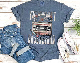 80's retro cassette shirt, gift for music lover, vintage music t-shirt, retro cassette tape T-Shirt, old school music clothing, cassette top