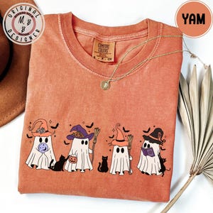 Comfort Colors* Halloween funny ghost cat shirt cat lover Halloween shirt spooky black cat shirt cute ghost witch Halloween tee