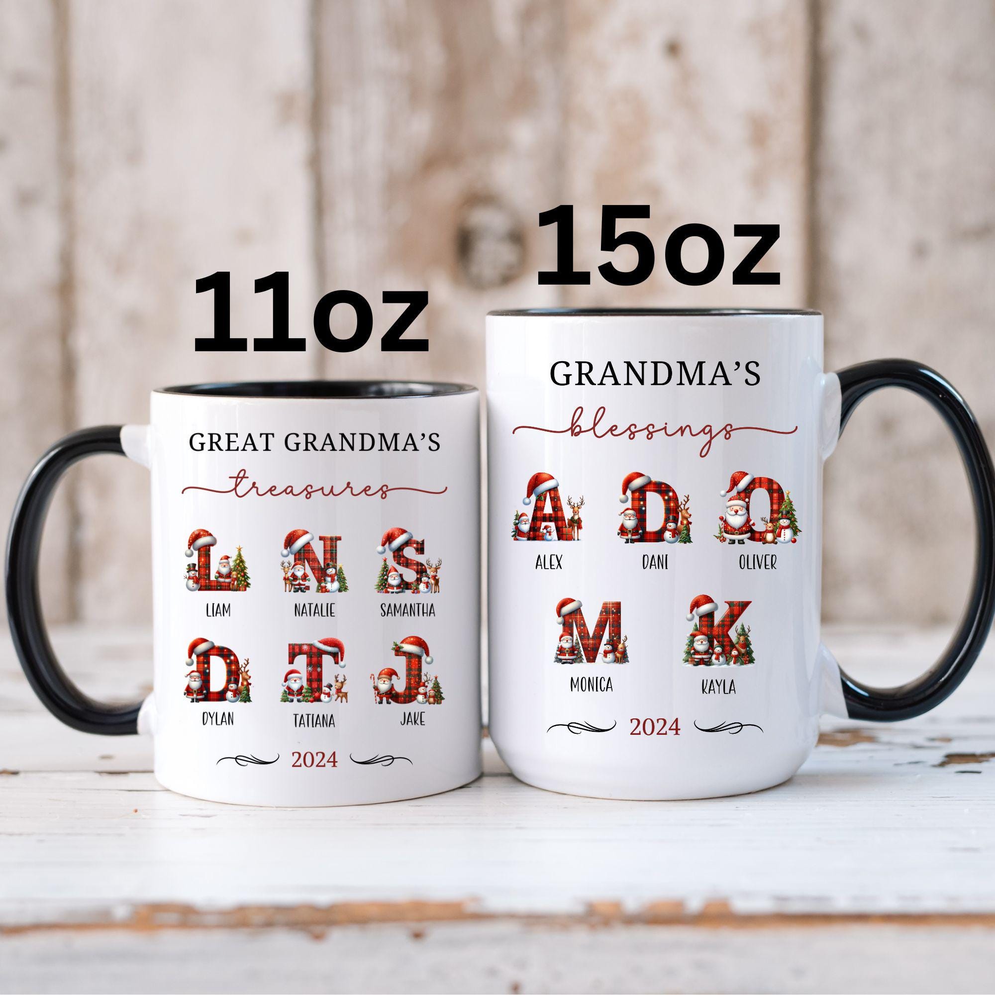 Personalzed Grandma Mug Wth Names, Gft For Grandma, Grandma Mug