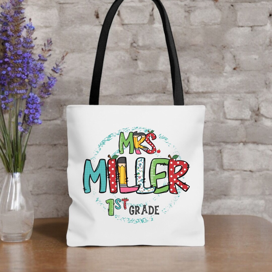 Personalized Teacher Tour Tote Bag Custom Name Teacher Book Tote ...