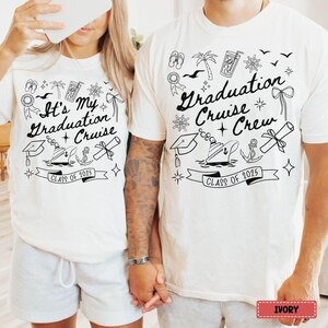 Comfort Colors* Custom Graduation Cruise Shirt Matching class of 2025 cruise family shirts, Grad 2025 group vacation shirts, Graduation trip