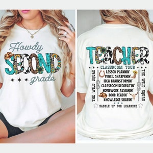 Howdy Second grade Teacher tour back to school classroom shirt trendy western teacher 2nd grade tee gift teacher back to school group shirt