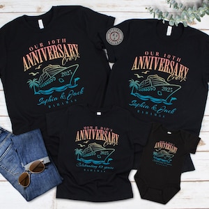 Personalized Anniversary matching family 2025 cruise shirts, custom name group vacation shirts, group matching family/couples cruise shirts