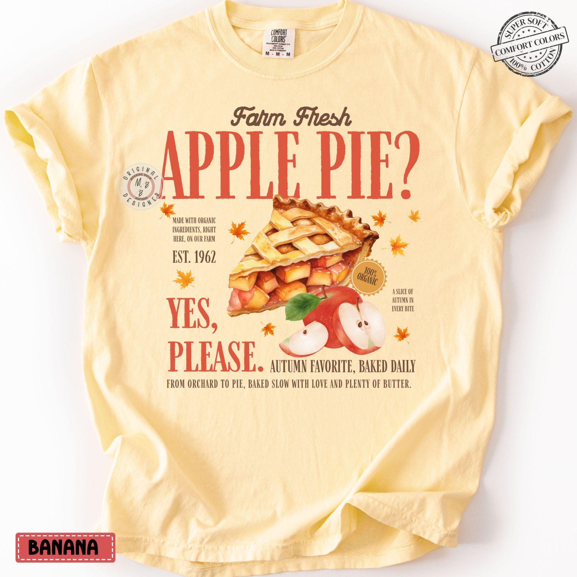 Comfort Colors* Farm Fresh Apple Pie Autumn T-shirt, Fall Apparel