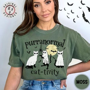 Comfort Colors* Halloween funny pun ghost cats shirt cat lover Halloween shirt spooky black cat shirt trendy cute ghost witchy Halloween tee