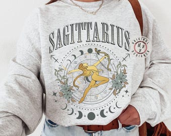Schütze Sternzeichen Astrologie Sweatshirt, Horoskop Sternzeichen Rundhalsausschnitt, Sternzeichen Geburtstagsgeschenk, Konstellation Astrologie Pullover Celestial