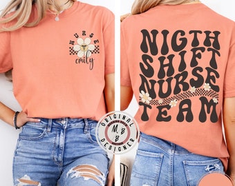 Comfort Colors* Custom night shift nurse retro shirt ER night shift nurse future nurse gift for nurse graduation gift medical worker t-shirt