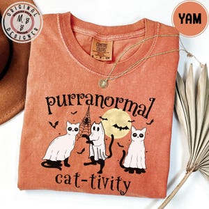 Comfort Colors* Halloween funny pun ghost cats shirt cat lover Halloween shirt spooky black cat shirt trendy cute ghost witchy Halloween tee