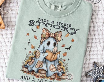 Komfortfarben * Bücherwurm-Halloween-Shirt, Gespenstische Leseratte, gruseliges Geschenk für Buchliebhaber, Leseratten-Shirt, Bücherwurm-Shirt