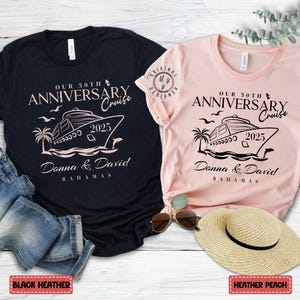 Personalized Anniversary matching family 2025 cruise shirts, custom name group vacation shirts, group matching family/couples cruise shirts