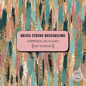 Pastel Fall Colors Brush Stroke Background Trendy Fall Thanksgiving Pattern PNG Turquoise/Beige Glitter Background Digital Paper