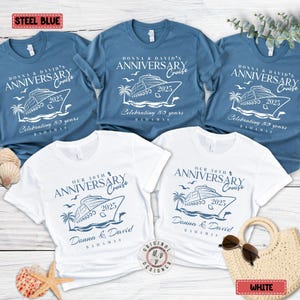Personalized Anniversary matching family 2025 cruise shirts, custom name group vacation shirts, group matching family/couples cruise shirts