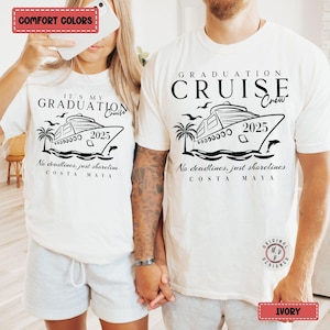 Comfort Colors* Custom Graduation Cruise Shirt Matching class of 2025 cruise family shirts, Grad 2025 group vacation shirts, Graduation trip