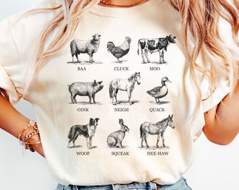 Comfort Colors* Farm animals t-shirt, Farmer Cow Shirt, Farm Animal Shirt, Farmer's life Shirt, Farmer Gift Shirt, Cow Lover Gift Shirt