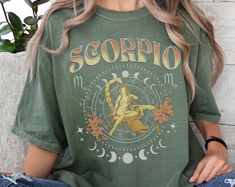 Comfort Colors* Scorpio zodiac shirt, Scorpio birthday t-shirt, Scorpio gift, astrology zodiac tee, Scorpio Constellation, Celestial tee