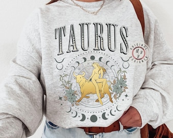 Taurus Zodiac Astrology Sweatshirt, Horoscope Star Sign Crewneck, Zodiac Sign Birthday Gift, Constellation Astrology Pullover, Celestial Top