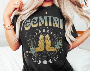 Comfort Colors* Gemini zodiac shirt, Gemini birthday t-shirt, Gemini gift, astrology zodiac tee, Gemini Constellation, Celestial Gemini tee